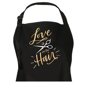 Black Hairstylist Apron with Gold Print